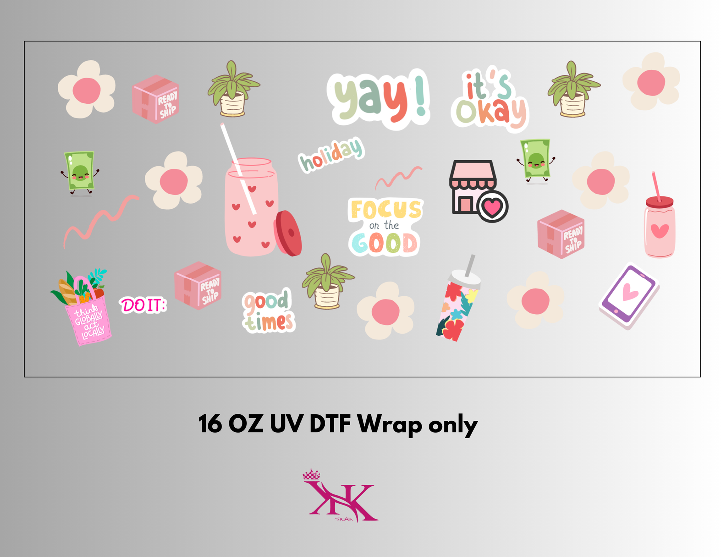 Strawberry Daisy UV DTF Wrap Only