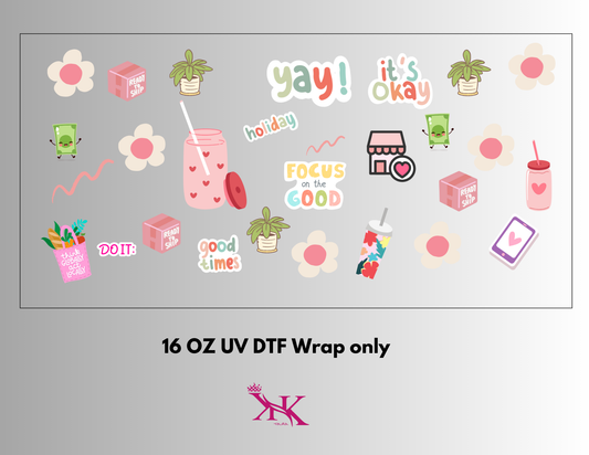 Strawberry Daisy UV DTF Wrap Only