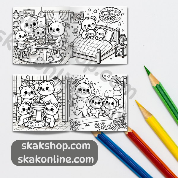 A Bear Story: Love, Home and Seasons – Coloring Book