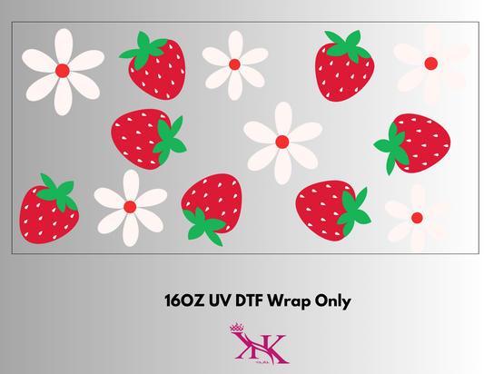 Strawberry Daisy UV DTF Wrap Only