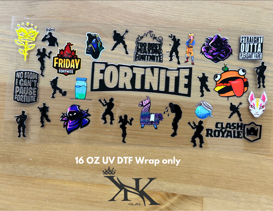 (Double Side ) Fortnite UV DTF wrap only