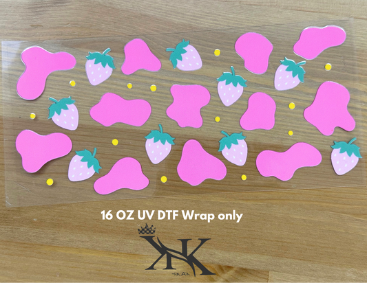 (Double Side ) Strawberry milk   UV DTF wrap only