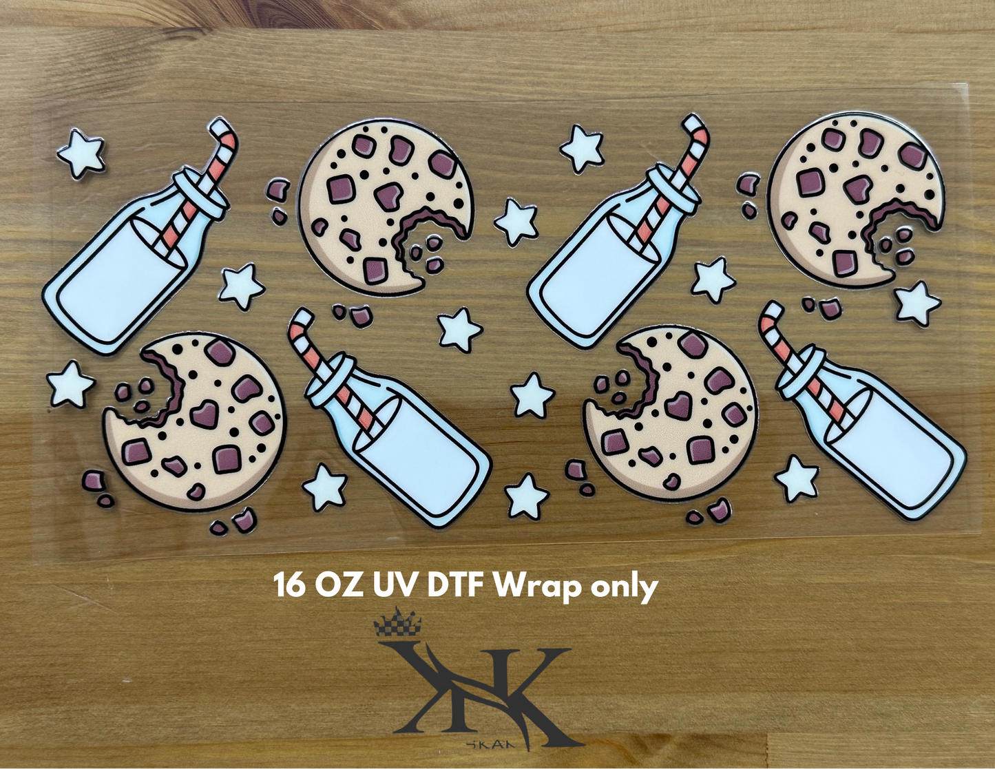 (Double Side ) Cookie’s with milk  UV DTF wrap only