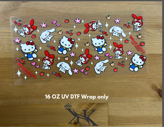 (Double Side ) hallo kitty UV DTF wrap only