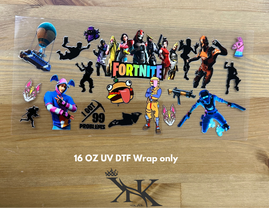 (Double Side ) Fortnite UV DTF wrap only