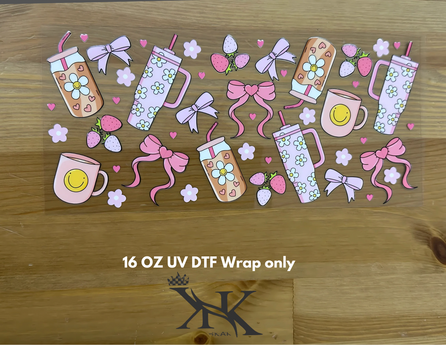 (Double Side ) Smiley bloom UV DTF wrap only